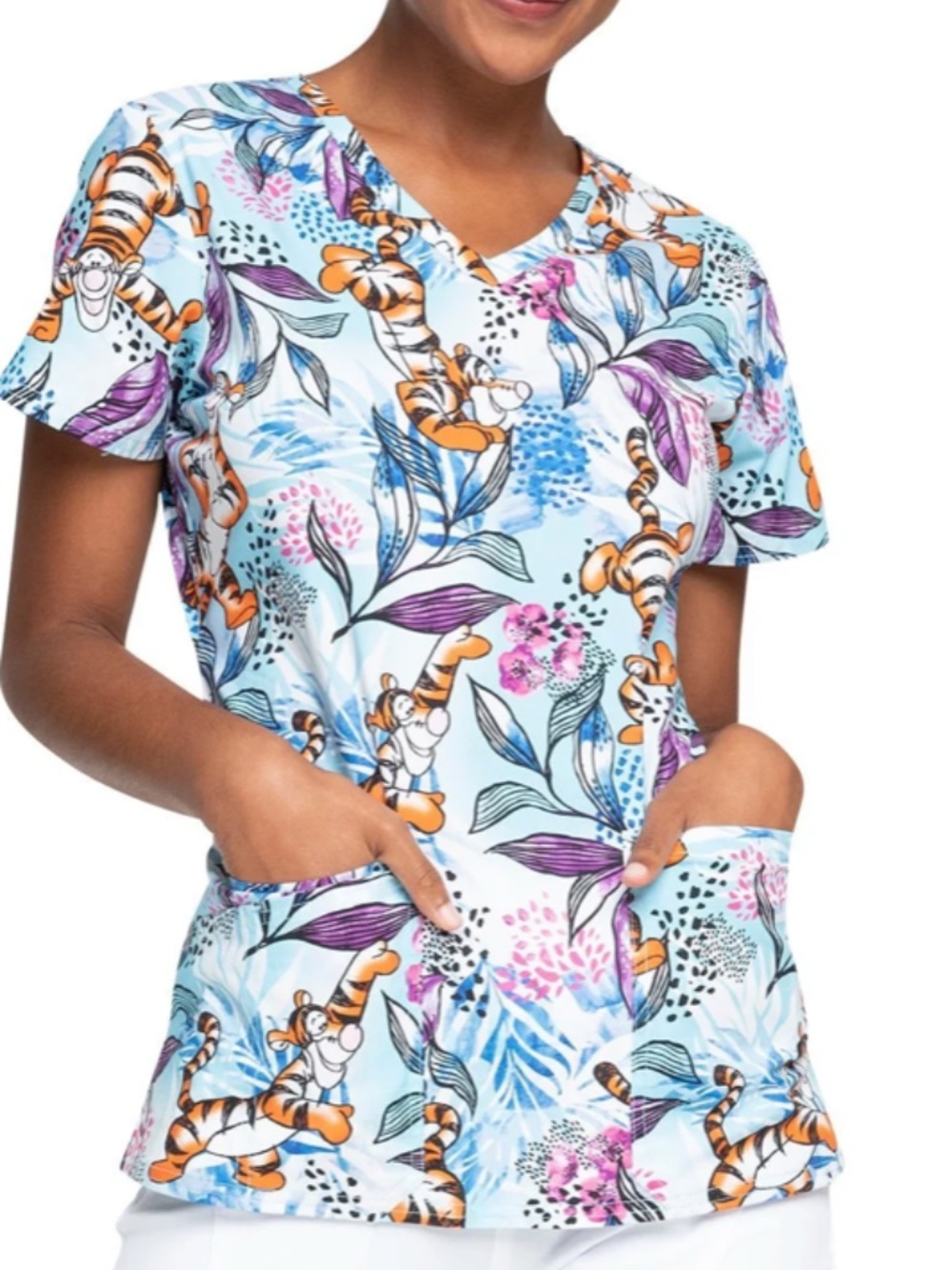 Tigger Cherokee Tooniforms Disney Winnie The Pooh V Neck Scrub